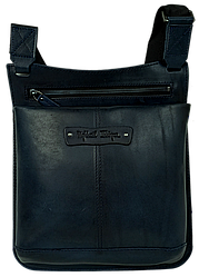 Чоловіча шкіряна сумка на плече Mykhail Ikhtyar, Україна синя