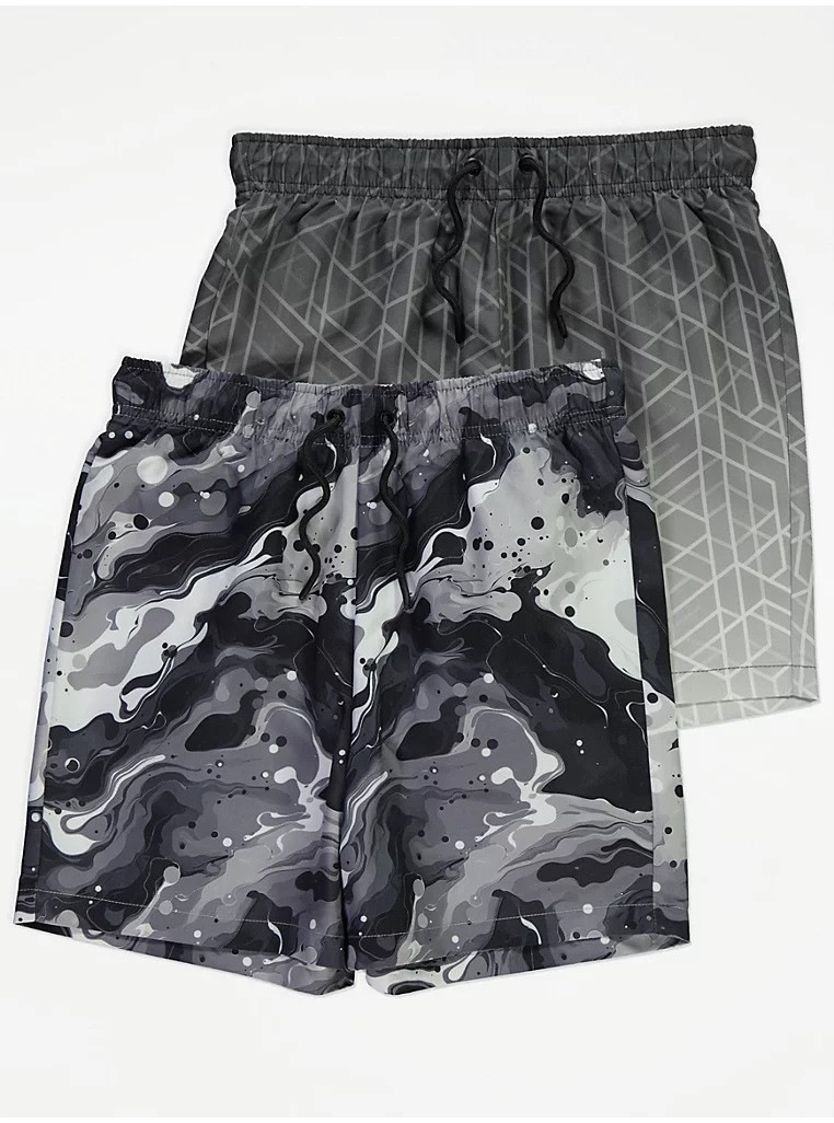 Дитячі плавки пляжні шорти George для хлопчика комплект з 2 штук сірих, фото 1