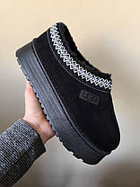 Женские Сабо ЧЕРНЫЕ BLACK с орнаментом на высокой платформе с лейбл UGG, фото 2