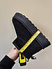 Угги полуботинки ЧЕРНЫЕ BLACK короткие на высокой подошве с лейбл UGG ЭкоЗАМША низкие женские осень зима, фото 6