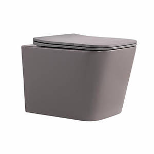 Унітаз підвісний Tern Ultra Quiet 490×365×325 мм, Stone Grey, із сидінням Slim Duroplast/Soft-close/Quick Release