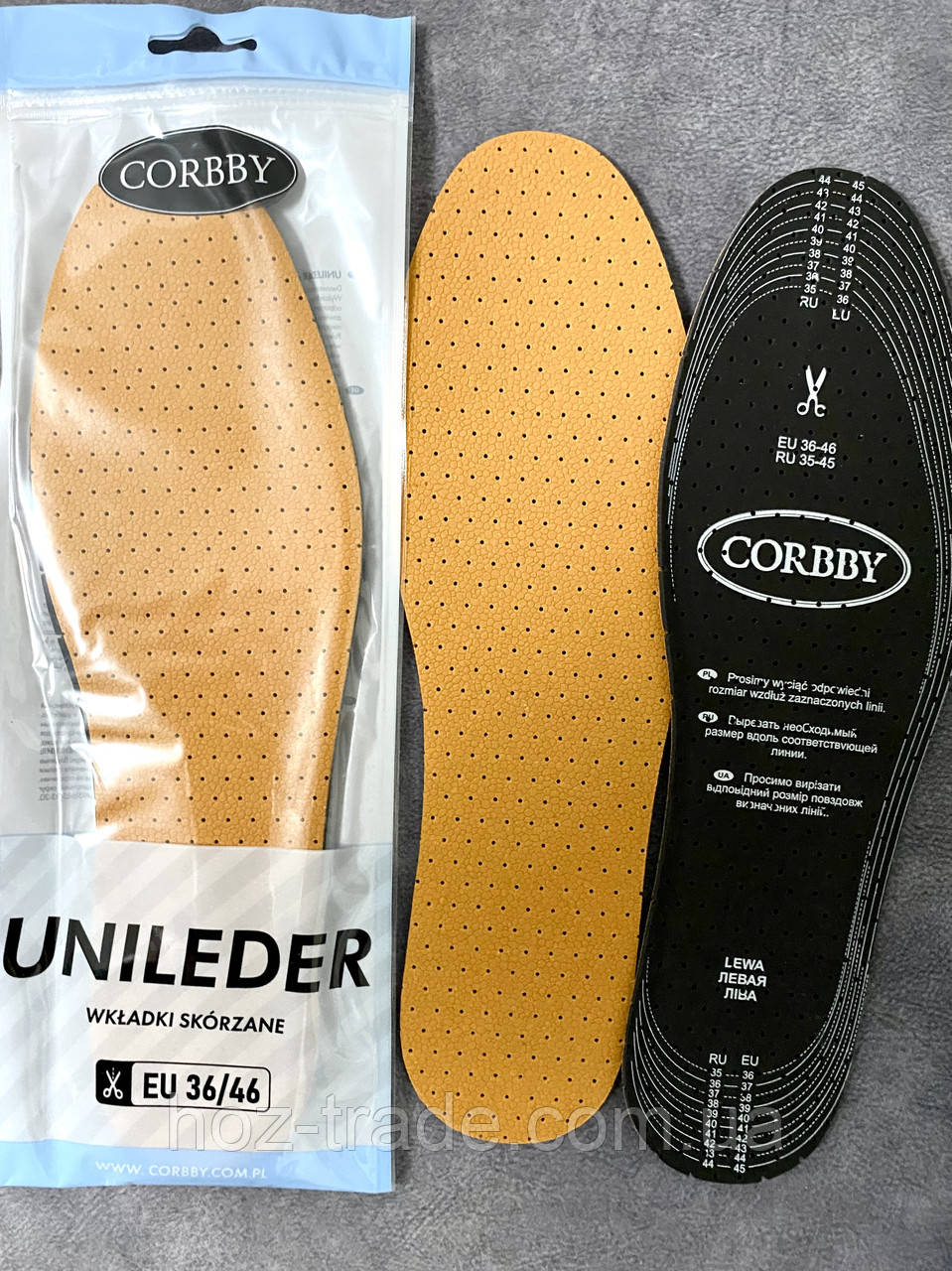 Шкіряні устілки Corbby Unilder 36-46рр обрізна універсальний розмір Польща