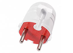 Вилка з заземленням біла Luxel