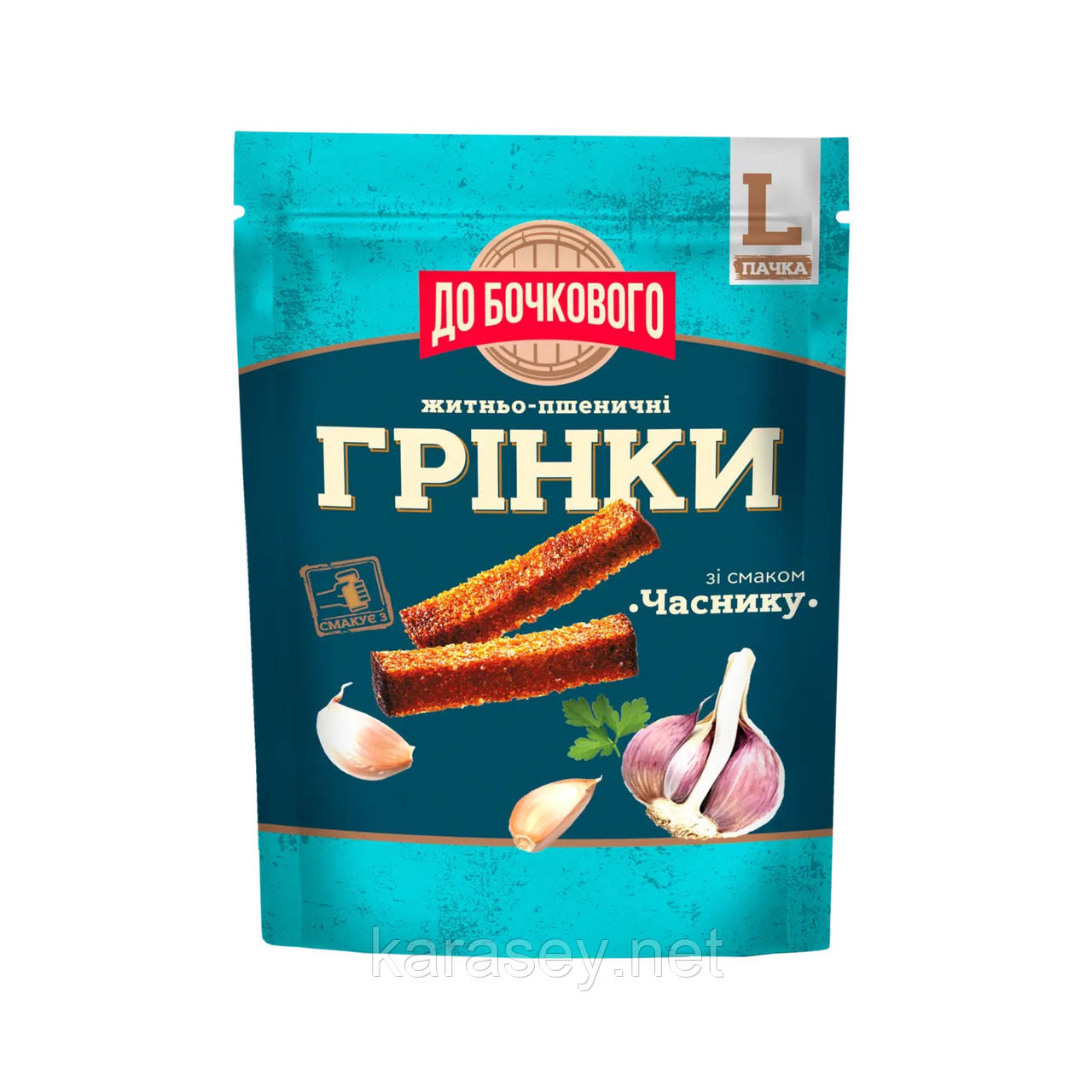 Грінки житньо пшеничні зі смаком "ЧАСНИК" 120г, фото 1