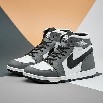 Підліткові зимові шкіряні черевики, кросівки білі/сірі з натуральної шкіри на хутрі на зиму для хлопчика підлітка, розмір 36-39