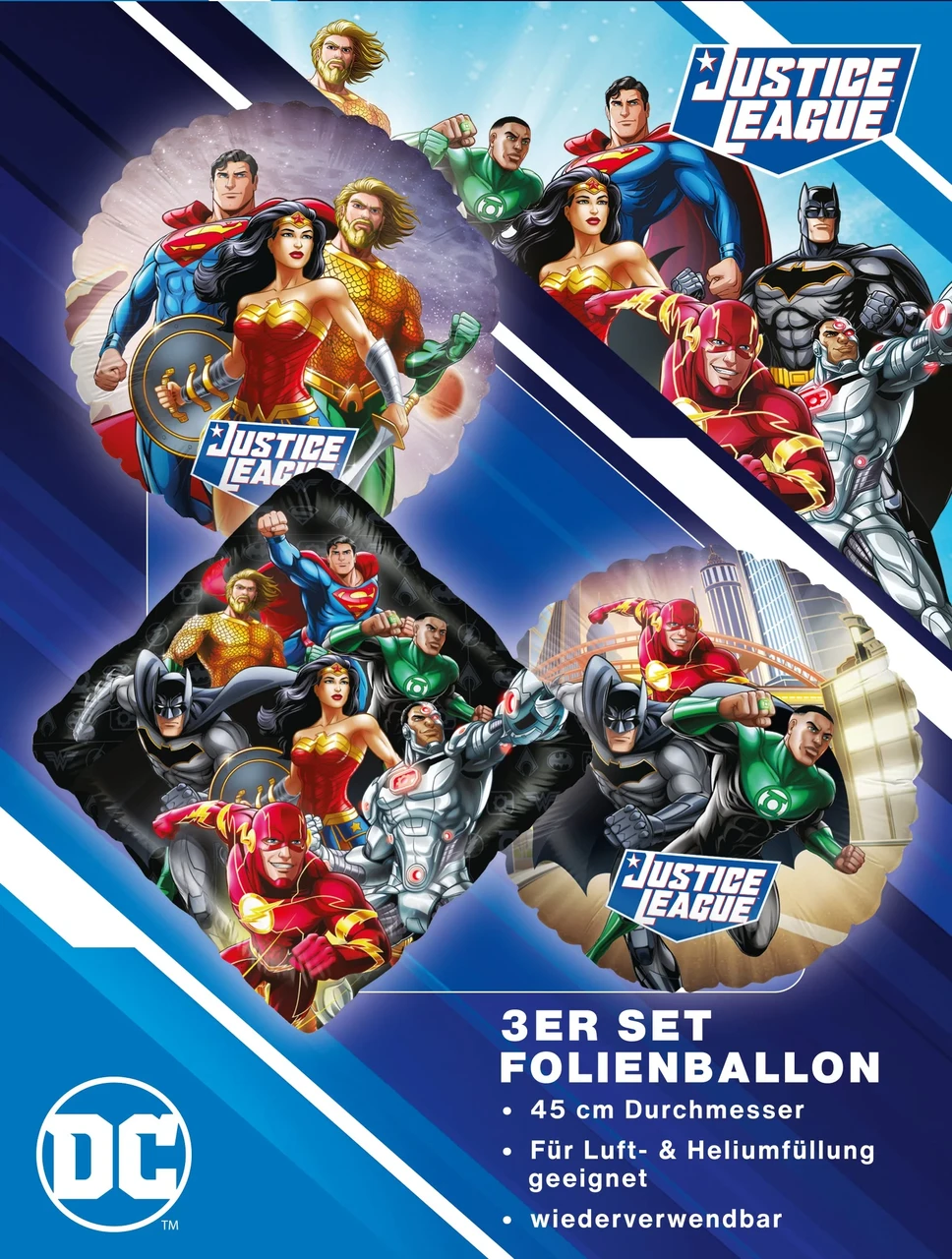 Party Factory 18" Набір Ліга Справедливості фольгована куля  3 шт - В УП, фото 1