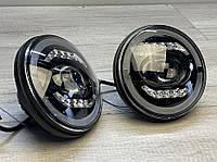 Тюнінгові чорні передні фари з діодами для Jeep Wrangler TJ / LJ / JK