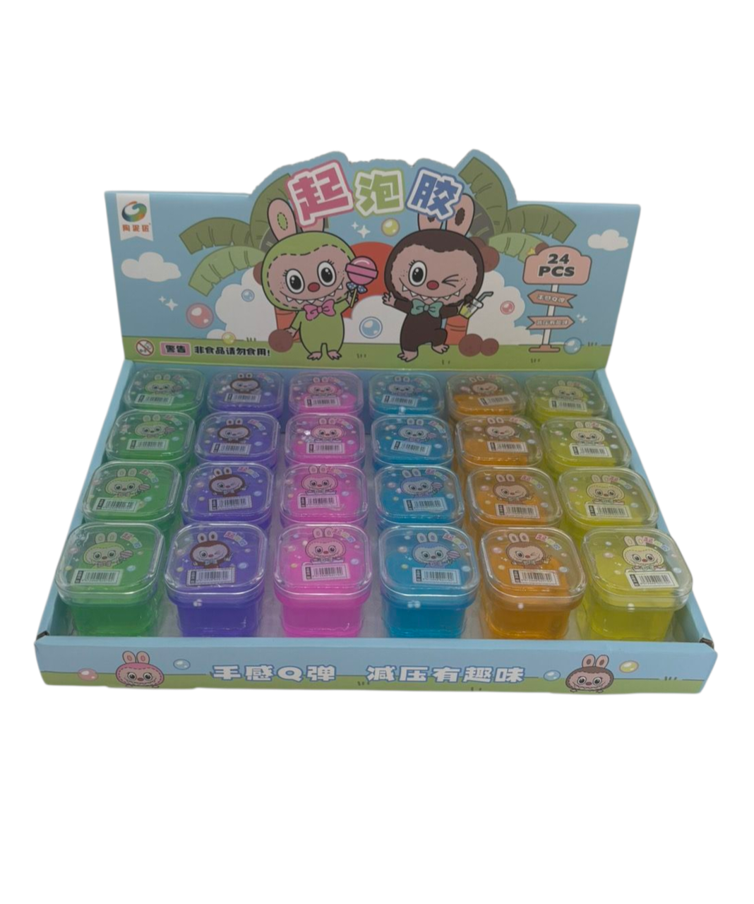 Слайм, жуйка для рук кольорова Лабубу, фото 1