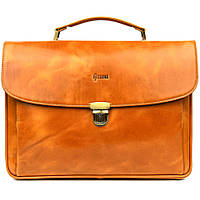 Шкіряний чоловічий портфель на два відділення TARWA GBalc-2067-4lx медовий