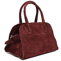 Замшева жіноча сумка тоут Італія Firenze fz3752_bordo бордо