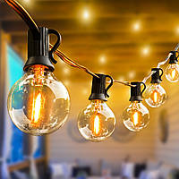 Вулична гірлянда з лампочками Edison 20 м (48 + 2 запасні), круглі лампочки, IP65