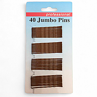 Невидимки коричневі Jumbo Pins professional 55 мм 40 шт.