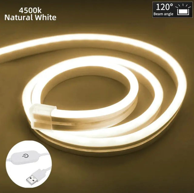 Теплий білий неон 10 метрів в інтер’єрі — goodcase.com.ua