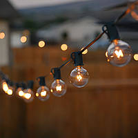 Вулична гірлянда з лампочками Edison 30 м (34 + 2 запасні), круглі лампочки, IP65