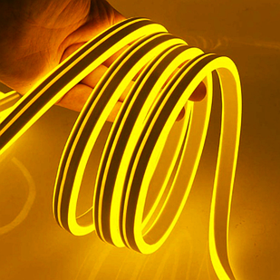 Гнучкий неон теплий білий 10 метрів usb, Неонова силіконова світлодіодна LED стрічка з регулюванням яскравості