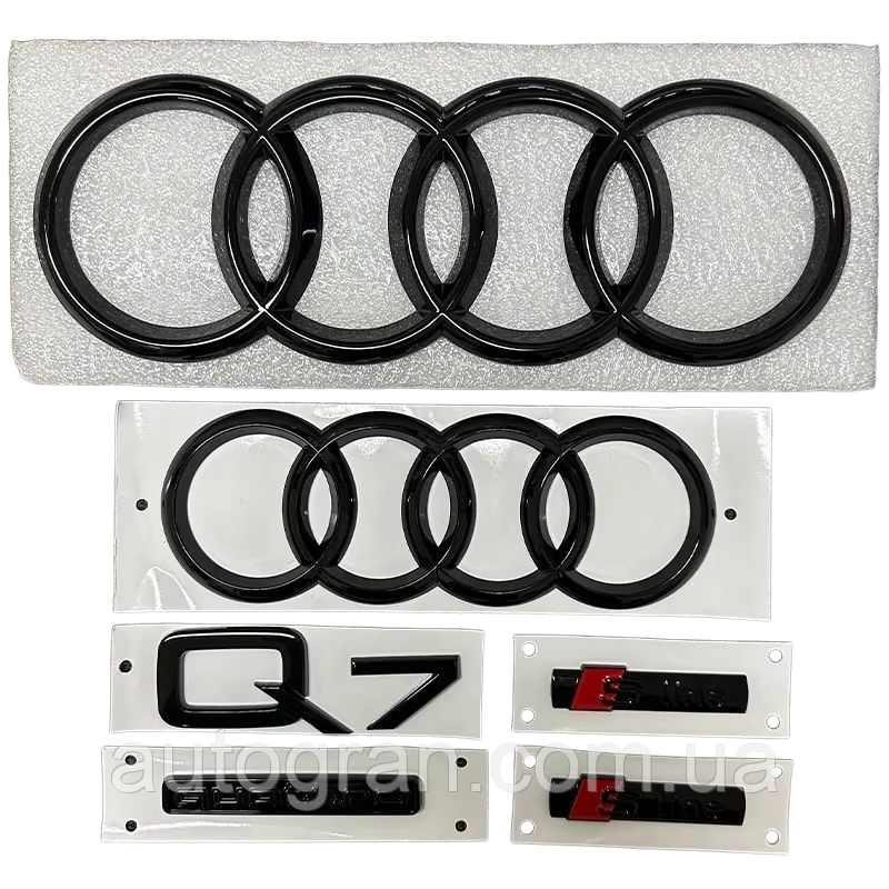 Комплект емблем антихром Audi Q7 2007-2016, фото 1