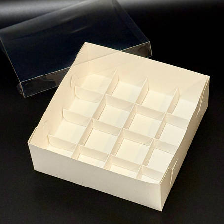 Вставка на 16 комірок (6х6 см, висота 3 см) в коробку 25х25х9 см, фото 1