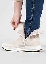 Дутики жіночі зимові з натуральної шкіри та балону (N 2 беж), фото 3