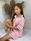 Дитяча піжама трикотаж у полоску з вишивкою, фото 4