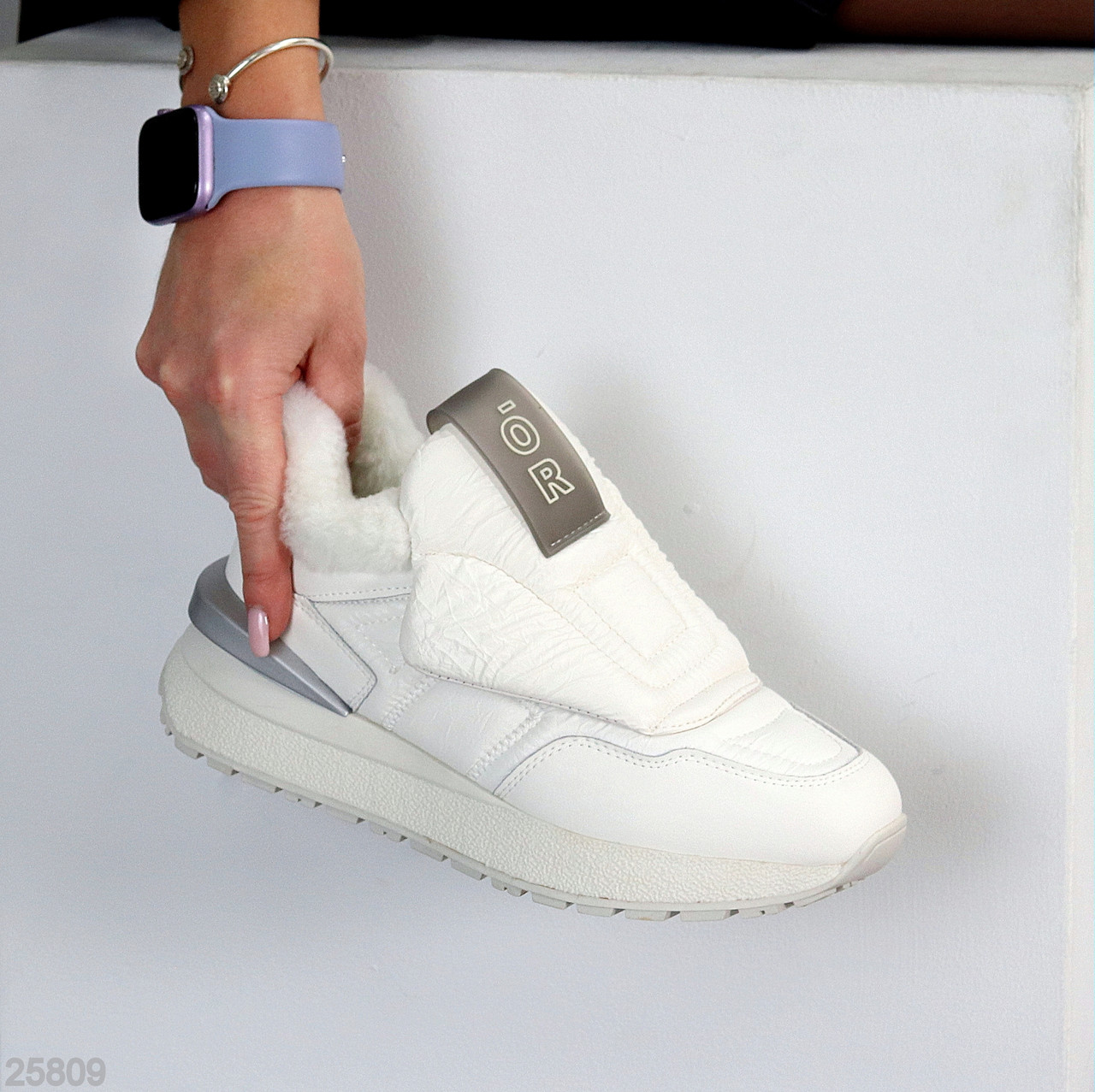 Ультра модні білі зимові кросівки дутики лімітована колекція, фото 1