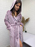 Жіночий махровий халат на запах, фото 2