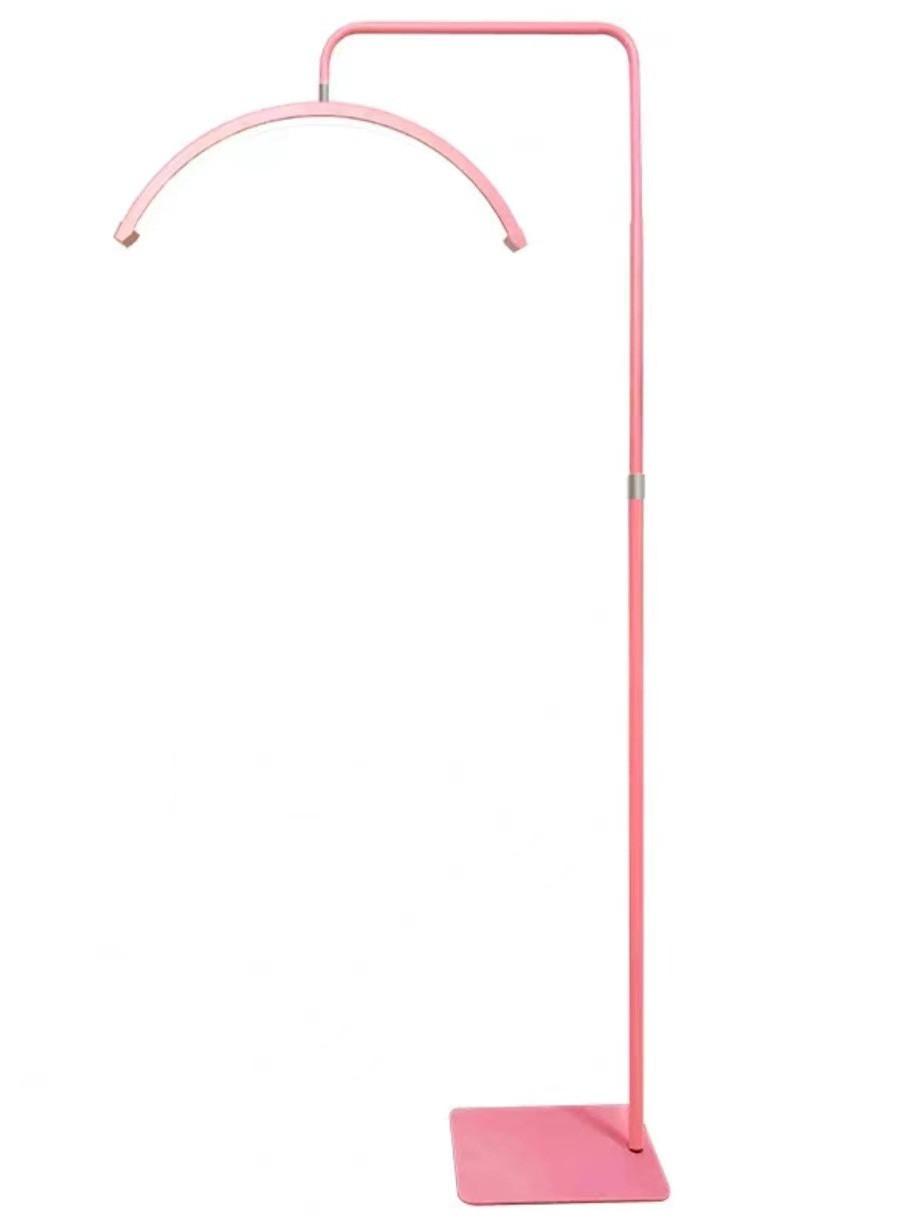 Професійна безтіньова LED-лампа 36 Вт на штативі для нарощування вій, тату та косметологічних процедур Рожева, фото 1