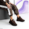Ультра модні шоколадні зимові кросівки дутики лімітована колекція, фото 5