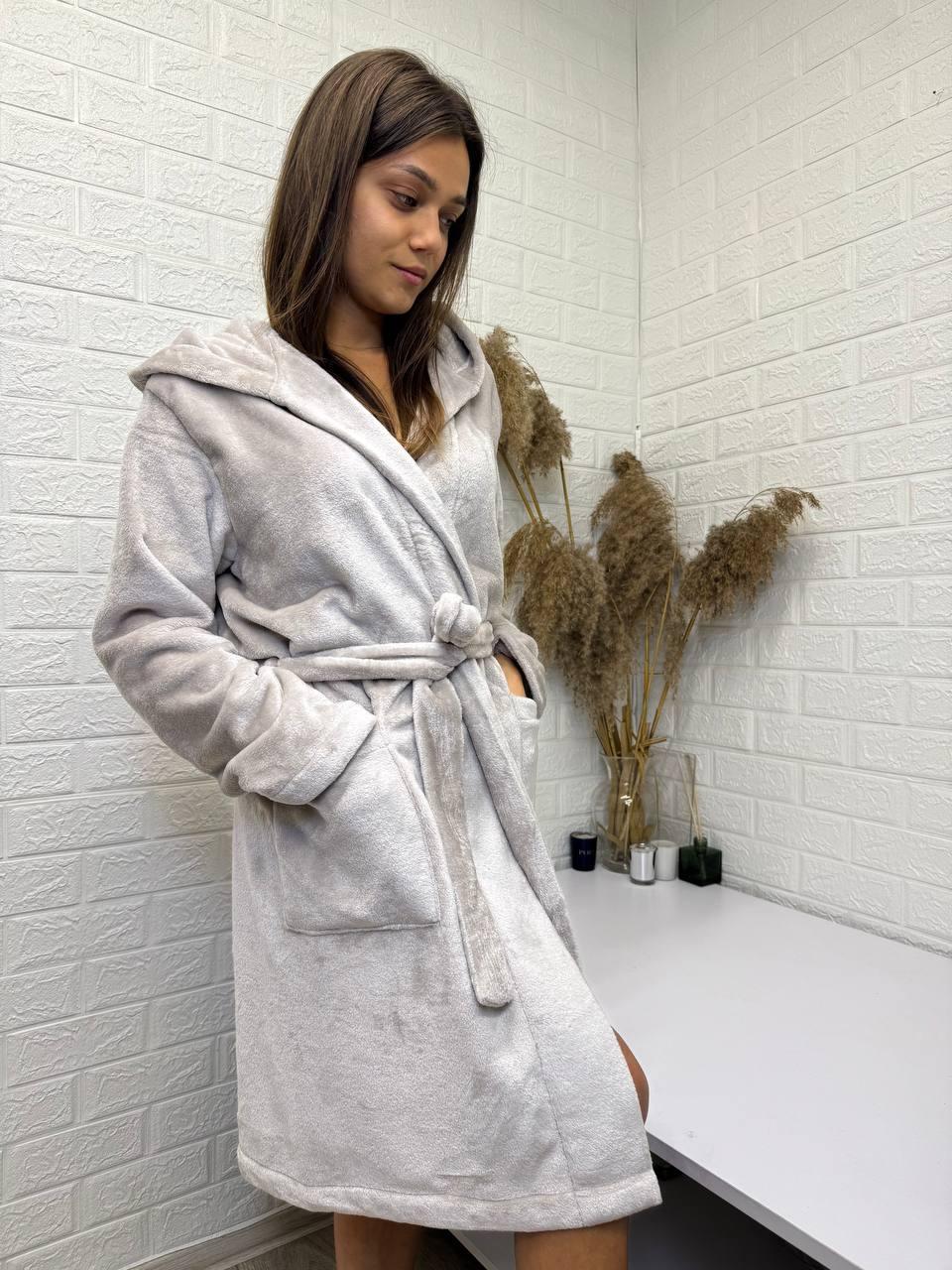 Жіночий махровий халат на запах, фото 1