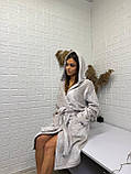 Жіночий махровий халат на запах, фото 5