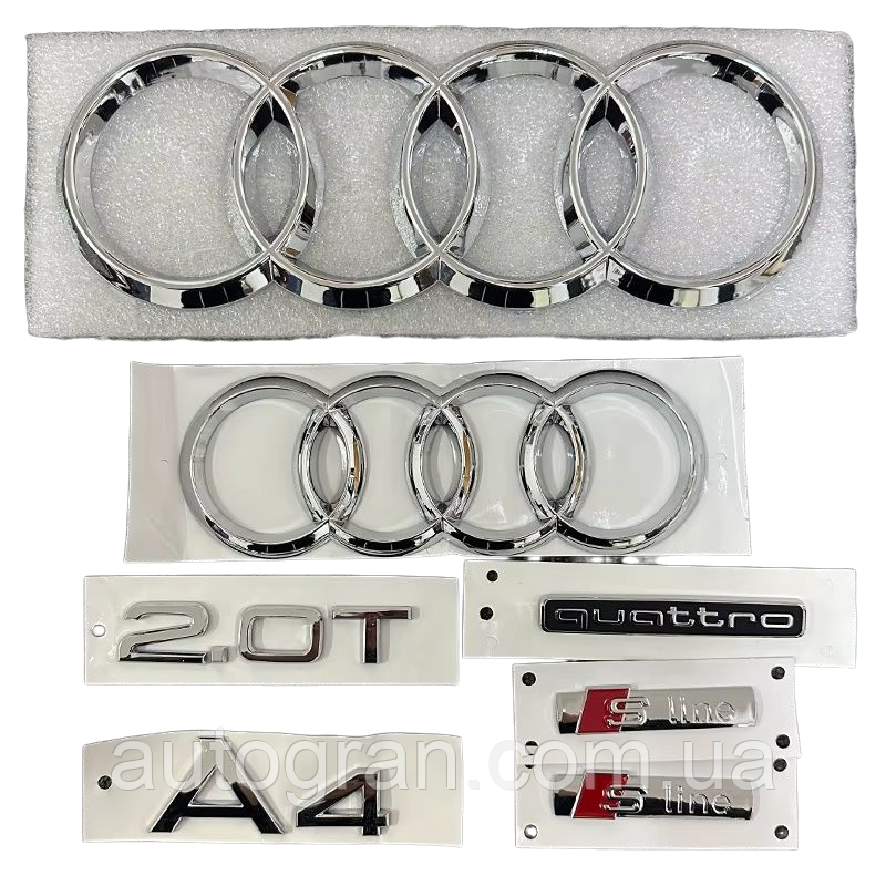 Комплект емблем Audi A4, фото 1