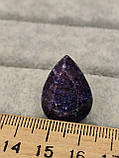 Сапфір кабошон камінь 23*17.5*13.5 мм. Індійський сапфір крапля. Кабошон з сапфіру., фото 4