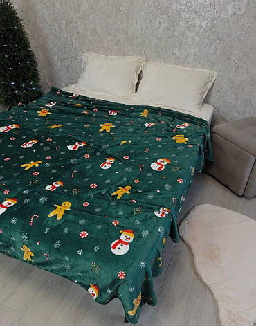 Плед новорічний на флісі Євро, фото 1