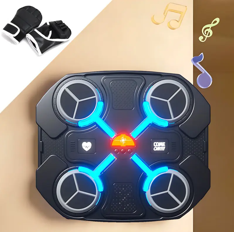 Дитячий тренажер для боксу Настінний з рукавичками підсвічуванням музикою Від мережі 32 х 28 см, фото 1