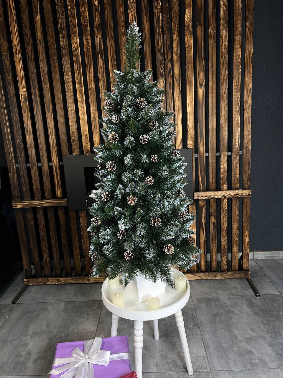 Ялинка в горщику “Елітна” з шишками, 1.1 м, гілки ПВХ, фото 1