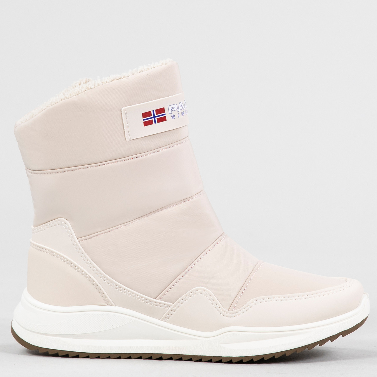 Жіночі дутики з балону та шкіри на замок (461 бежеві), фото 1