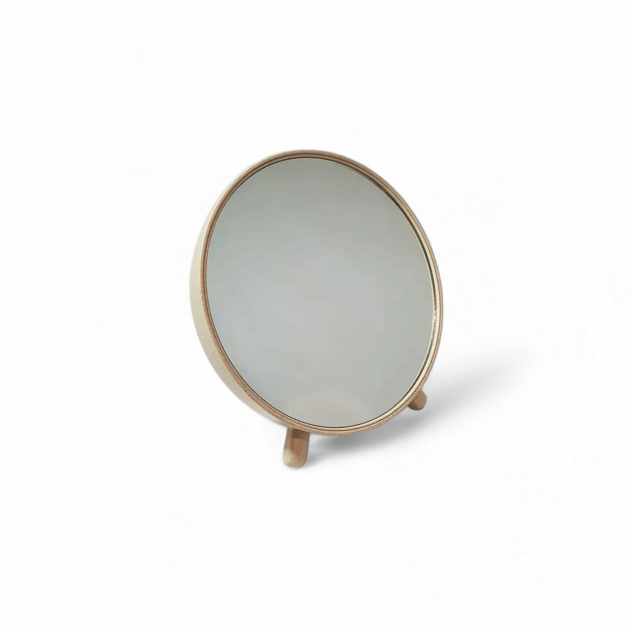 Дзеркало косметичне. Діаметр 16 см. Колір бежевий., фото 1