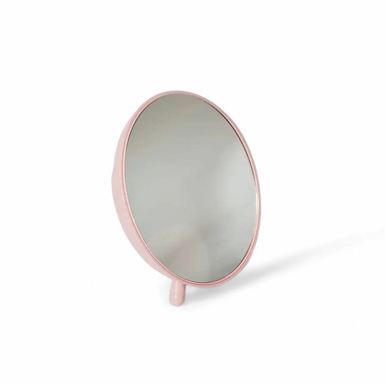 Дзеркало косметичне, овальне. Розмір 16 × 18,5 см. Колір рожевий., фото 1