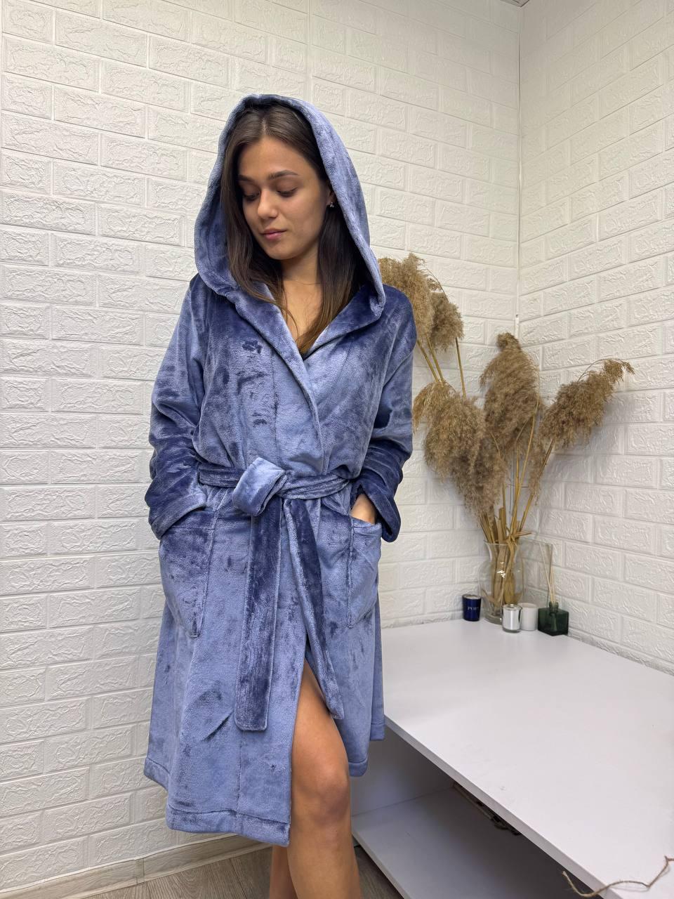 Теплий махровий халат на запах, фото 1