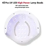 LED UV LED-льод уф лампа для манікюру педикюру нарощування нігтів для сушіння гель-лаку SML 120W рожева, фото 2