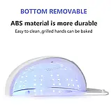 LED UV LED-льод уф лампа для манікюру педикюру нарощування нігтів для сушіння гель-лаку SML 120W рожева, фото 3
