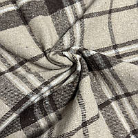 Фланель картата, беж/шоколад