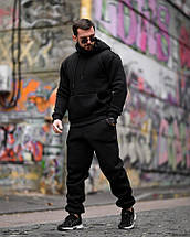 Зимній чоловічий костюм на флісі Total black ВТ68846, фото 3