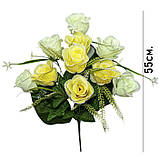 Штучні квіти букет троянди Романтика, 55см, фото 2
