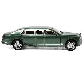 Машинка метал Bentley Mulsanne зелена Бентлі Мульсан лімузин 1:24 звук світло 20*5,5*5см (RS-52405)