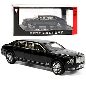 Машинка метал Bentley Mulsanne чорна Бентлі Мульсан лімузин 1:24 звук світло 20*5,5*5см (RS-52405)