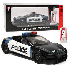 Машинка матал Tesla Roadster поліція Тесла електромобіль зарядка 1:24 звук світло 18*7*6см (RS-17401)