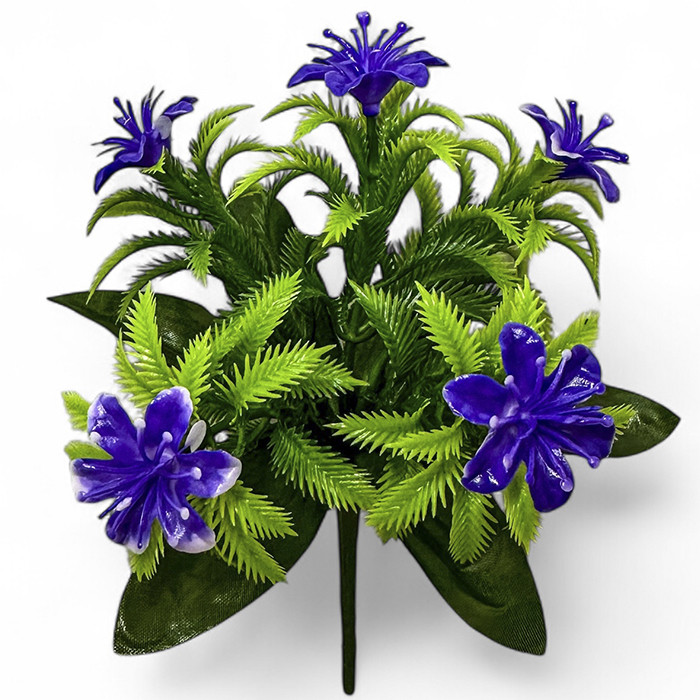 Штучні квіти букет Лілія бордюрна пластик, 19см, фото 1