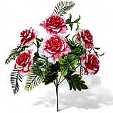 Штучні квіти букет рози пластикові чайні, 36см, фото 2
