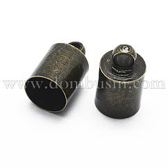 Концевики Для Шнура, Латунь, Колір Бронзовий, 13х9мм, Внутрішній Діаметр 8мм, Отвір 1мм, 10 шт