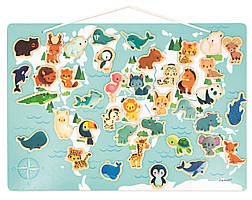 Магнітний набір Janod Карта світу з тваринами